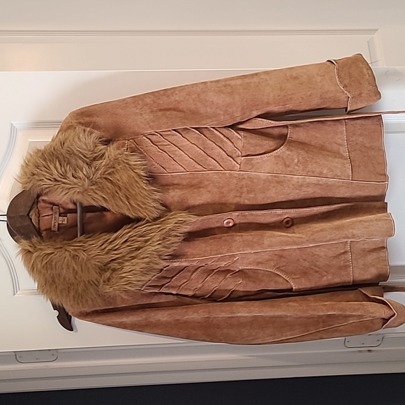 Leather jacket, faux fur, Arden B, Large - Picture 3 of 17